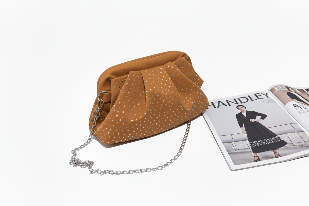 BURSLU ŞIK TASARIMLI TAŞLI ÇANTA