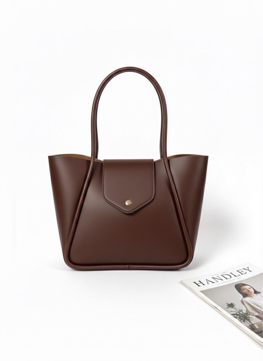 KAPAK DETATLI ŞIK TASARIMLI ELDEN TUTMALI ÇANTA