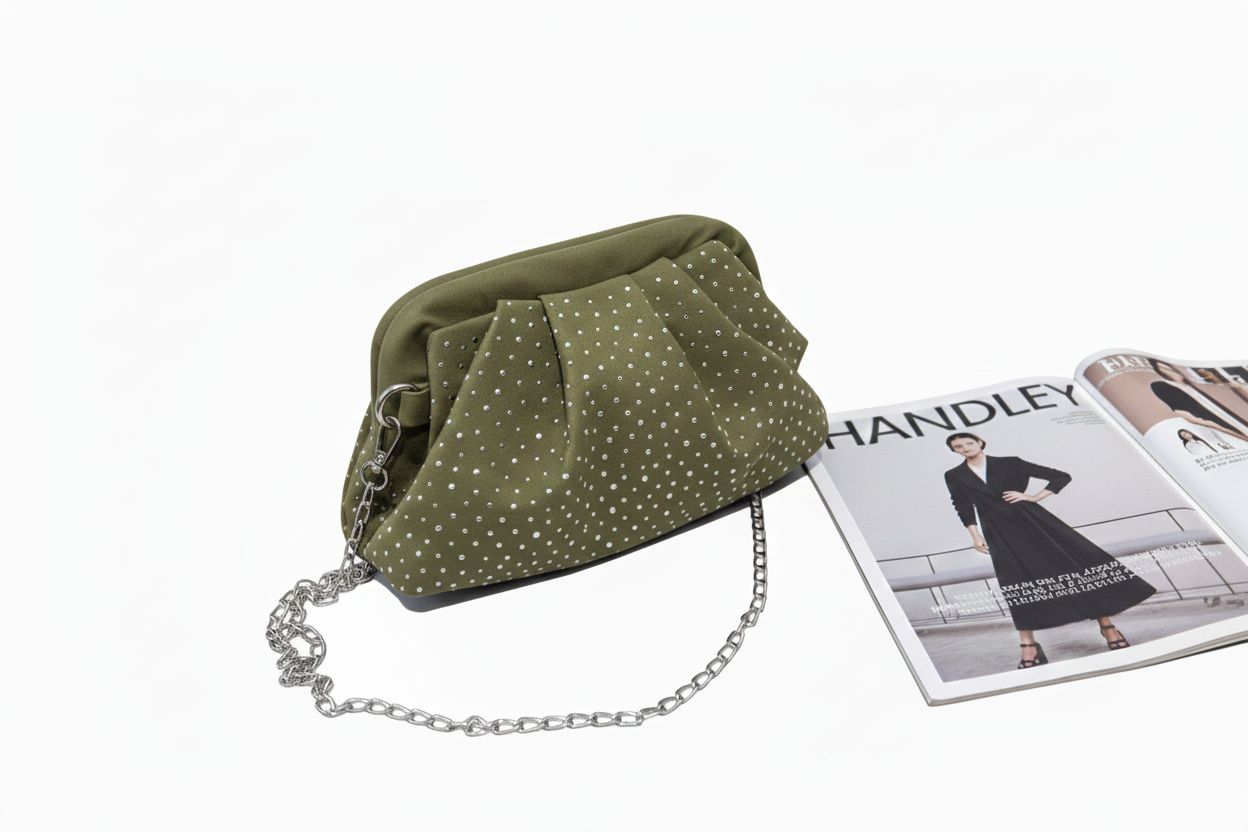 BURSLU ŞIK TASARIMLI TAŞLI ÇANTA