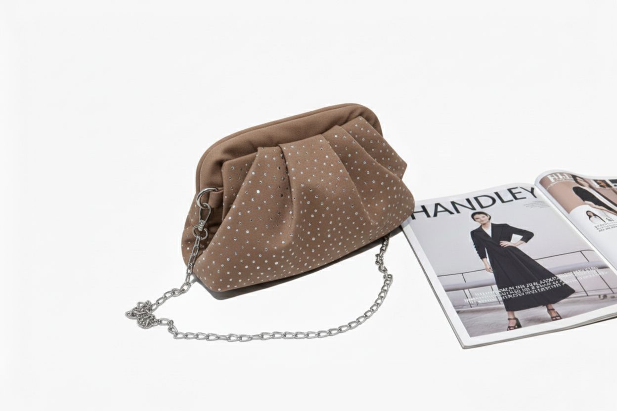 BURSLU ŞIK TASARIMLI TAŞLI ÇANTA