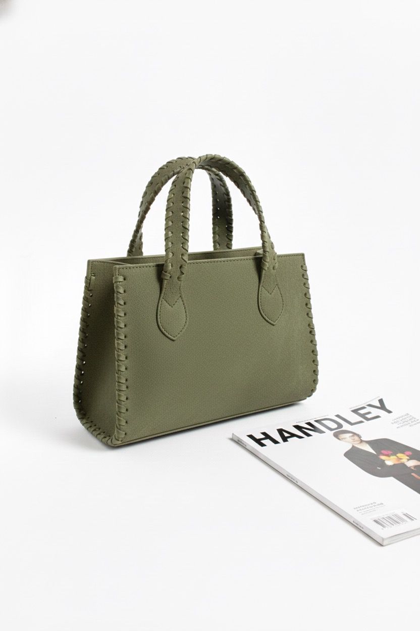 SÜET ÖRGÜ DETAYLI ÇANTA