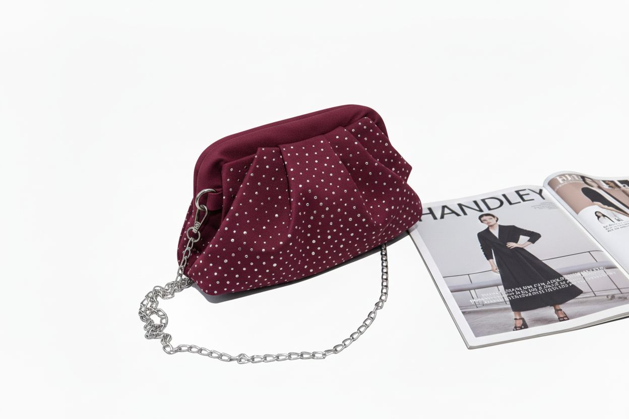 BURSLU ŞIK TASARIMLI TAŞLI ÇANTA